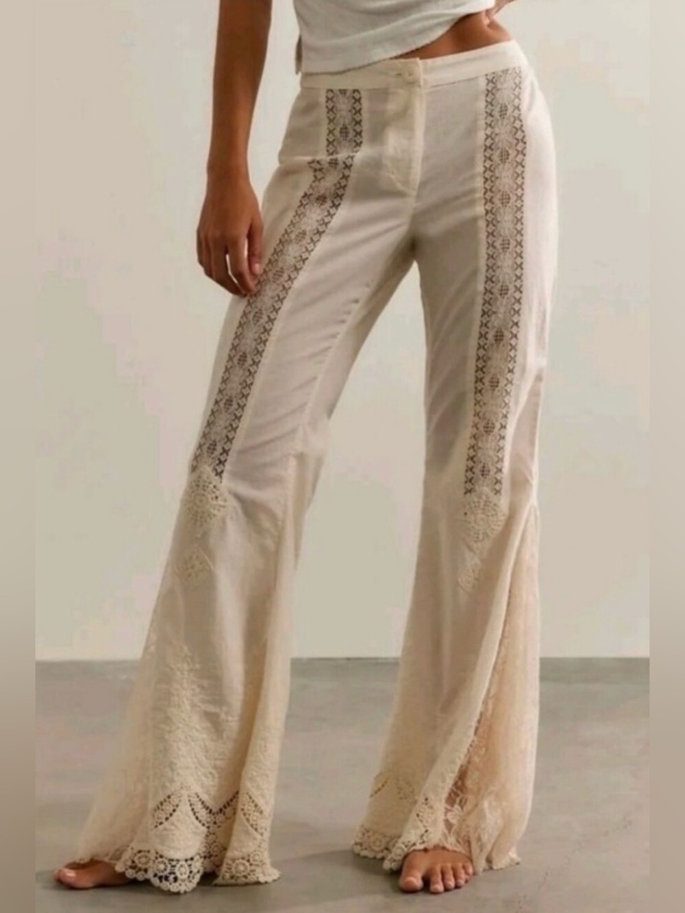 NWT Aliyah Lace Flare Pants by Free People